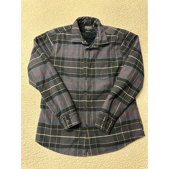 Barbour Mens Plaid Flannel Shirt Large Fleece Lined - Picture 1 of 7